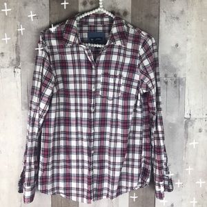 Gap plaid boyfriend fit button up long sleeve size XS